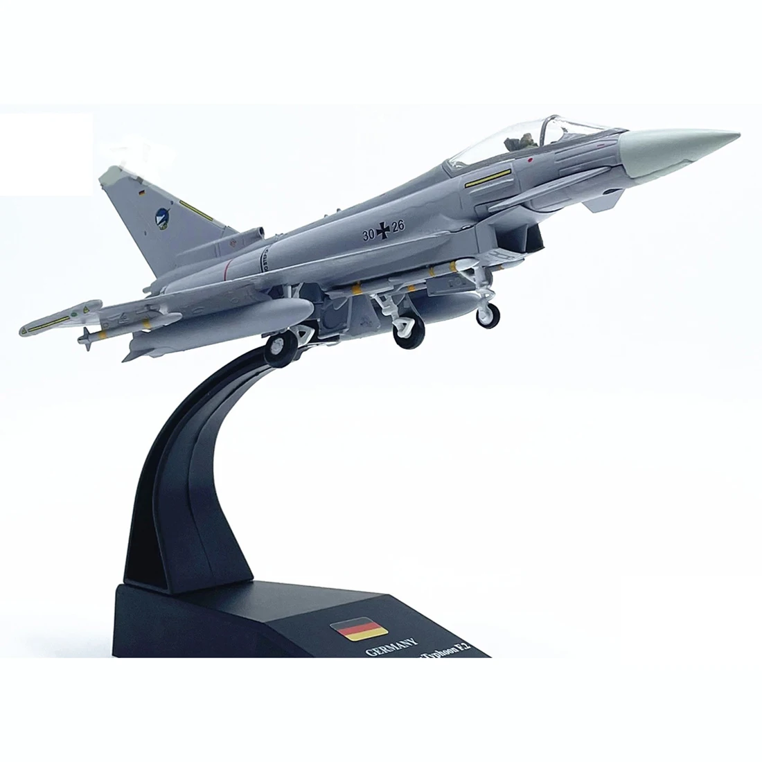 

Die cast 1:100 ratio German Air Force European EF-2000 Typhoon Fighter Alloy Plastic Simulation Model Men's Gift Decoration