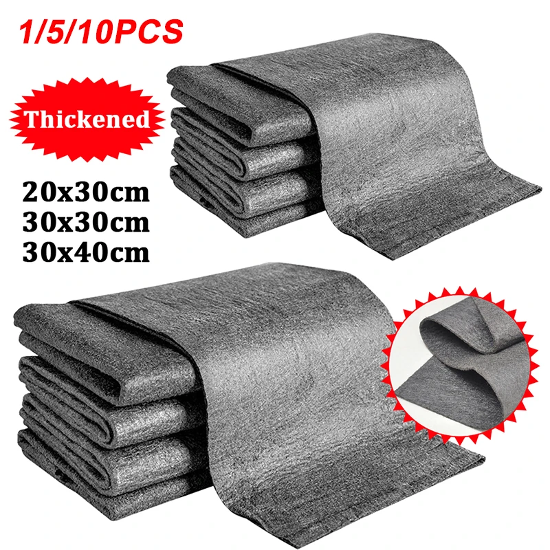 1/5/10Pcs Thickened Magic Cleaning Glass Cloth Reusable Microfiber Glass Windows Streak Free Reusable All-Purpose Cleaning Cloth