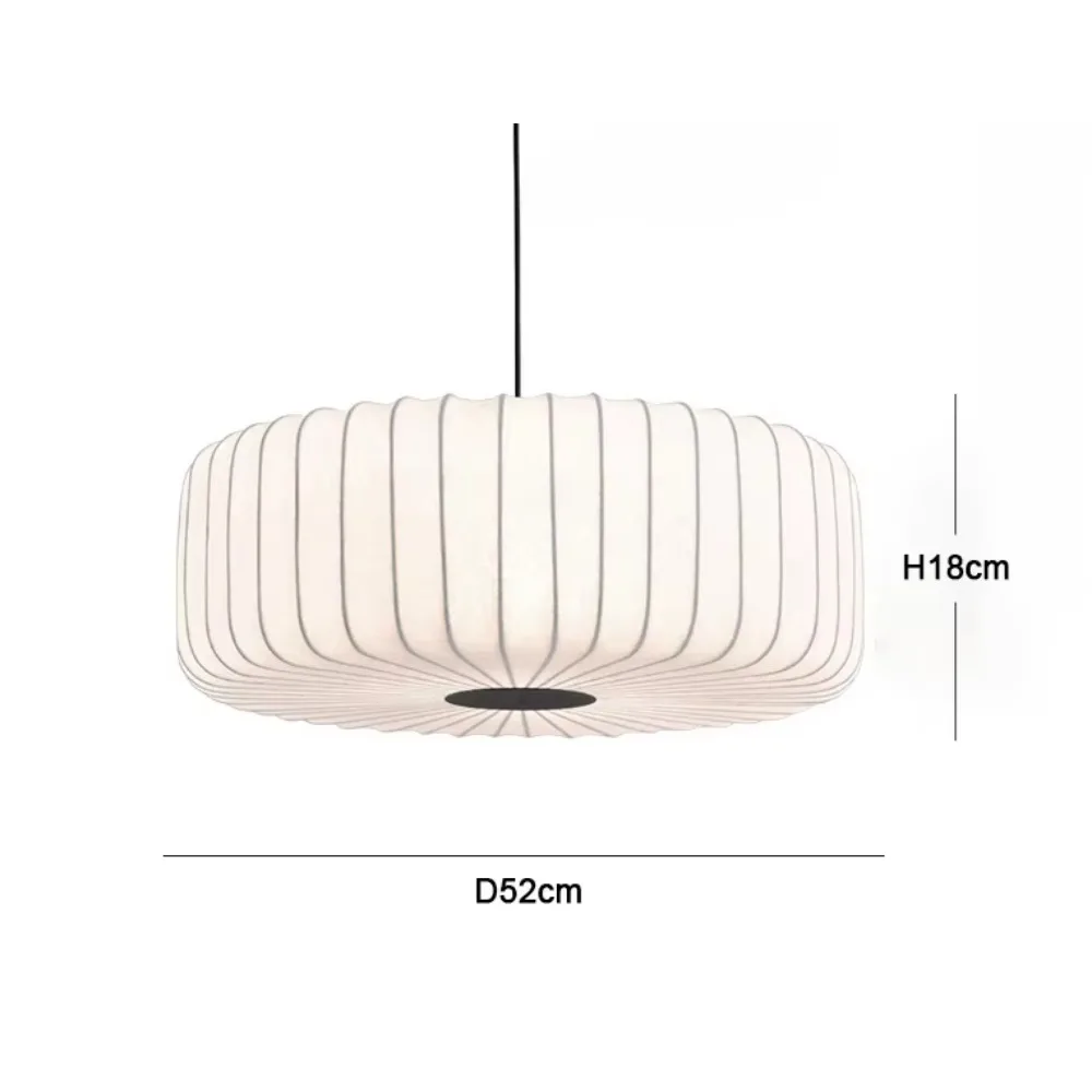 Modern Nordic Minimalist Wabi Sabi Silk Fabric LED Chandelier Dining Bar Home Decor Bedroom Duplex Pendant Light Nordic Pendant