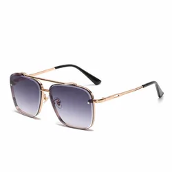 Men's Square Metal Frame Sunglasses with UV400 Protection (Other)