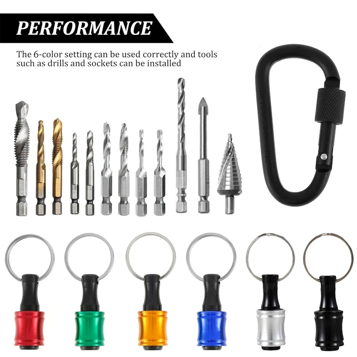 ABP-12Pcs 1/4In 육각 섕크 스크루 드라이버 비트 홀더, 연장 바 키 체인 드릴 나사 어댑터 드릴, 휴대용 드릴 비트 홀더
