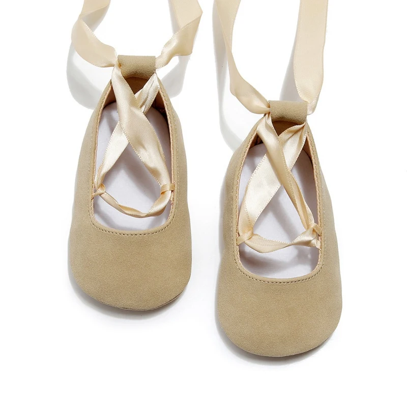 Baby Girl Dance Shoes Spring Toddler Ballerina Sweet Very Light Ribbon Crib Shoes Kids Princess Shoes Soft Sole Dress Footwear 3