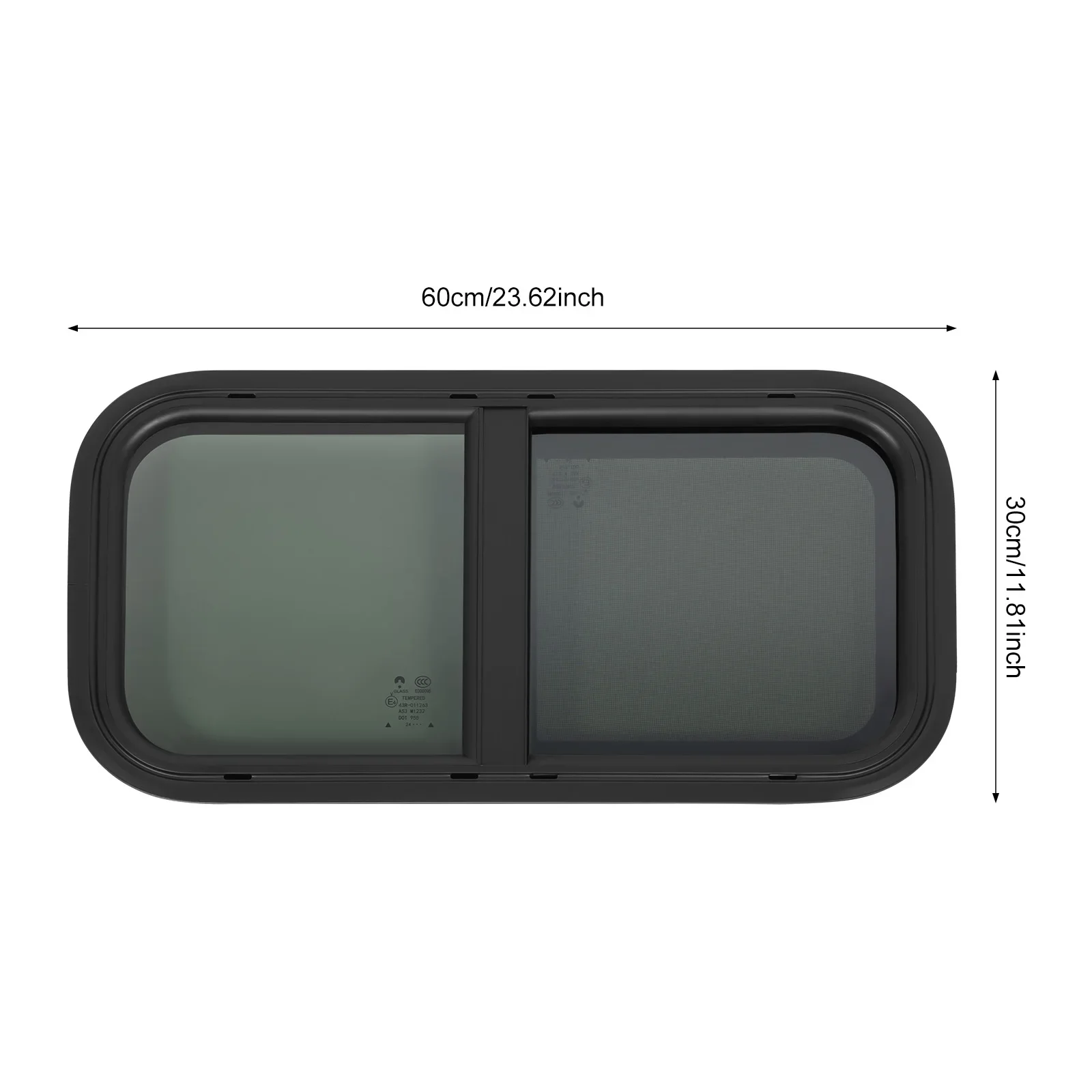 Wohnwagenfenster, Seitenfenster für Camper & Wohnmobil, Push-up-Fenster, mit integriertem Rollo für Wohnwagen, Van, Wohnmobil (600 x 300 mm) – Detail 2