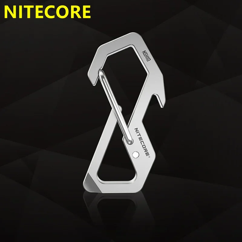 NITECORE NSH10, кнопка для подвешивания, слишком Многофункциональный титановый крючок, фигурка, 8 пряжек, подвесная пряжка, 45 градусов, эластичные пружинные ворота (art.: 3920be5275eb7) - 3920be5275eb7