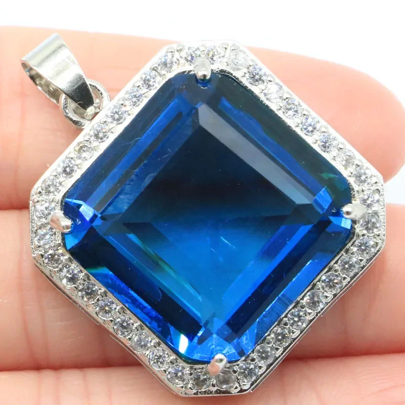 14g Real Customized 925 Solid Sterling Silver  PENDANT Aquamarine Rhodolite Garnet Kunzite London Swiss Blue Tourmaline Peridot