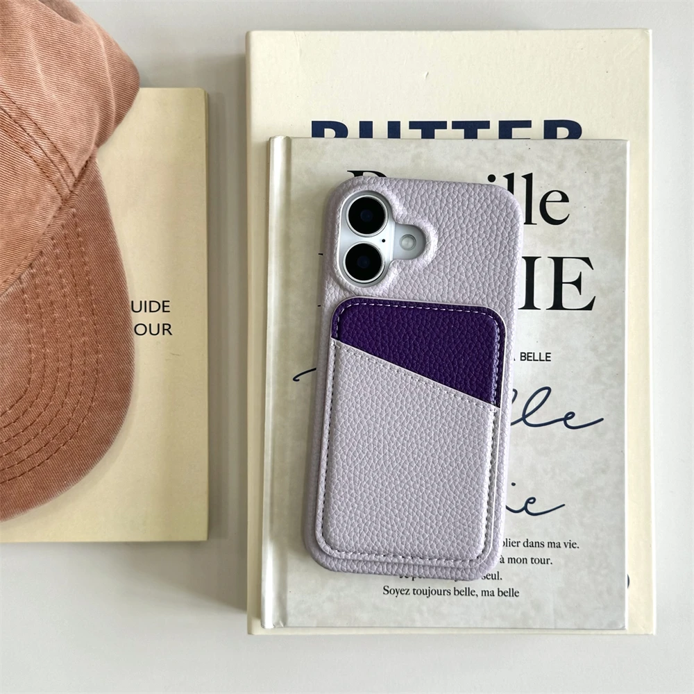Vibrant Candy Color Wallet Phone Case with Soft-Touch Back Cover