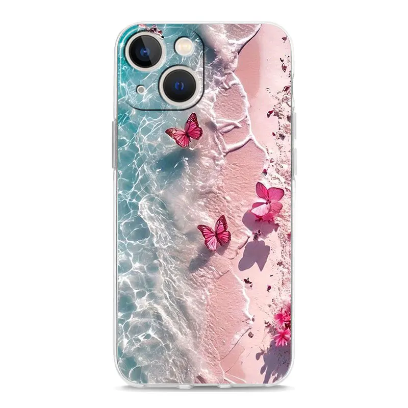 Blue Butterfly Ocean Waves Phone Case Cover