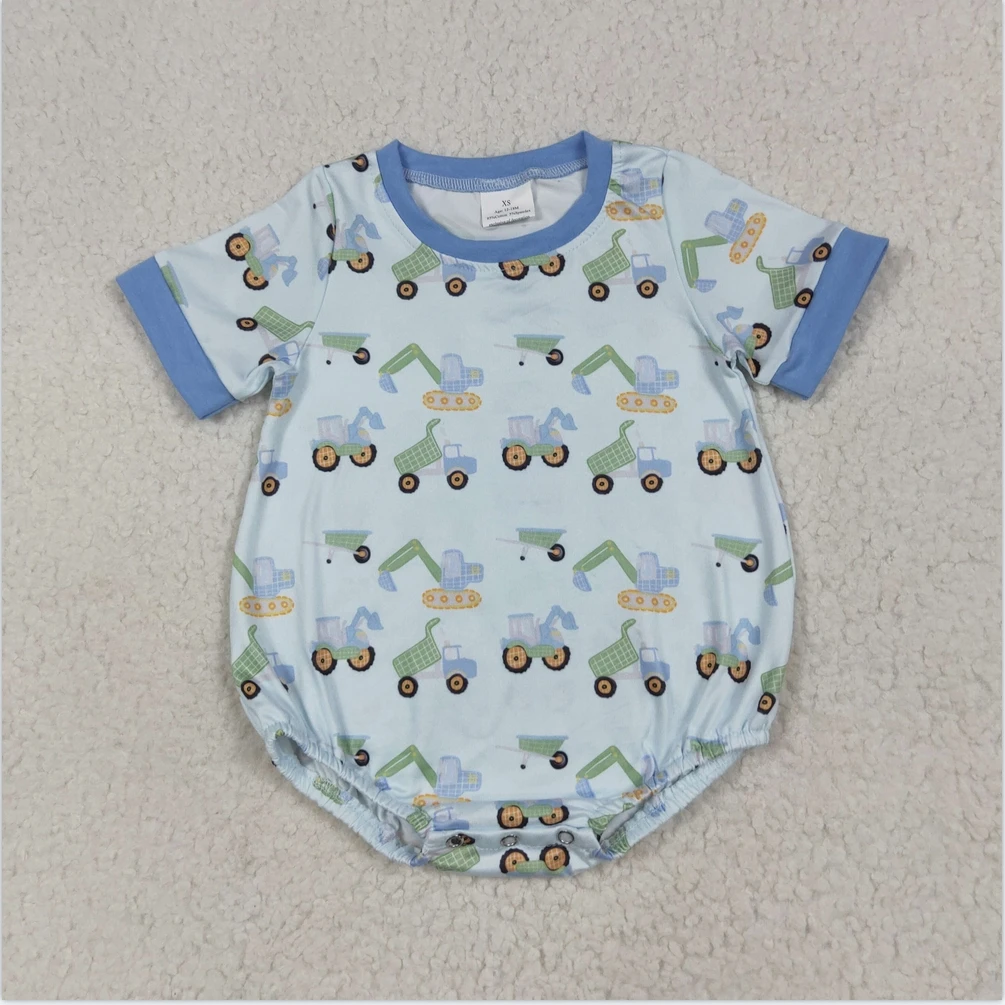 Boys Excavator Bubble Romper 1