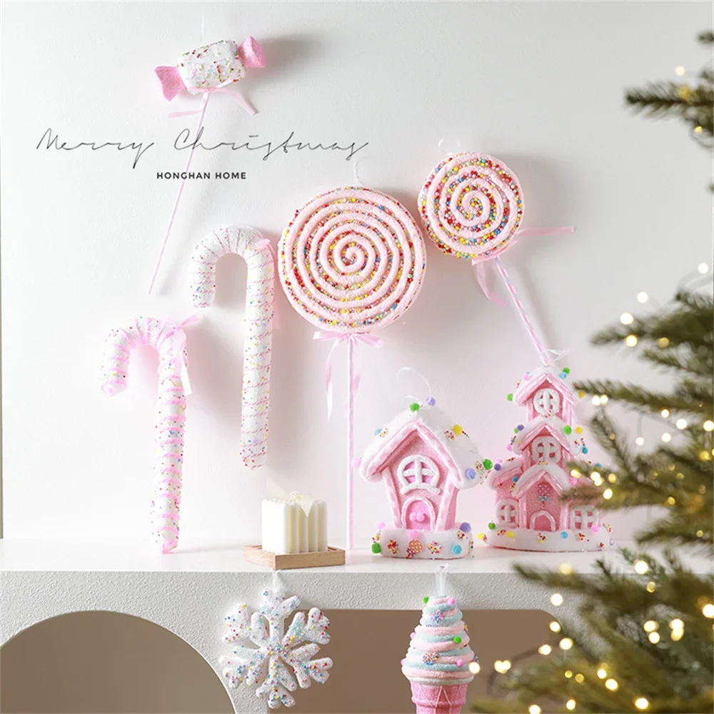 

Large Christmas Spheres Candy Canes Xmas Tree Decoration Lollipop Ornaments Wedding Decorative Home Party Holiday Decor Props