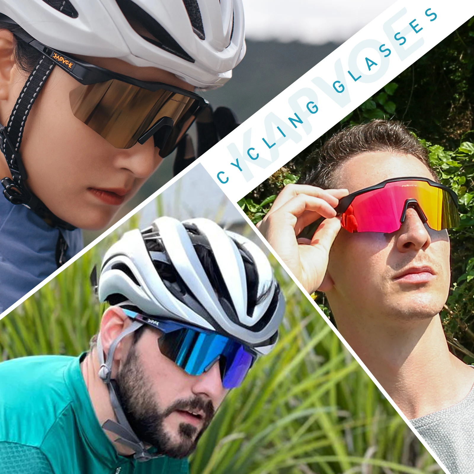 Kapvoe lunettes de cyclisme polarisées vtt lunettes femmes en