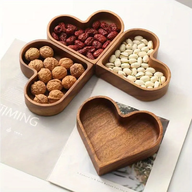 Heart Shaped Plates Dessert Trays Sushi Serving Tray Candy Dishes Decorative Wooden Pallets Decorate Valentines Day Candy Dish 2