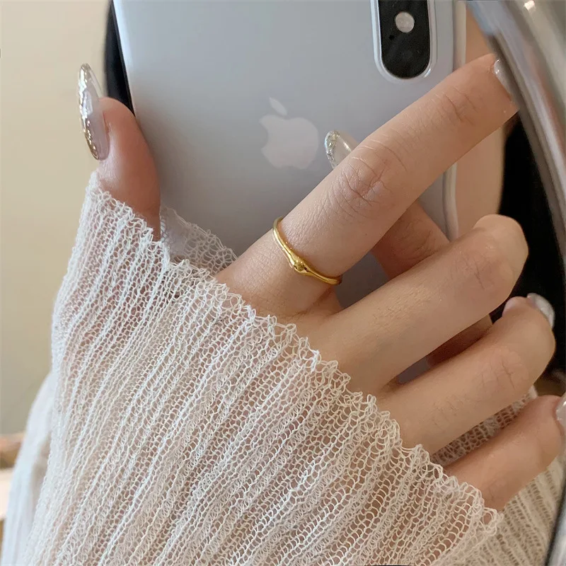 Gold Plated Irregular Women 2023 New In Stainless Steel Stacking Rings Trend Simple Aesthetic Jewelry Gift anillos mujer 2