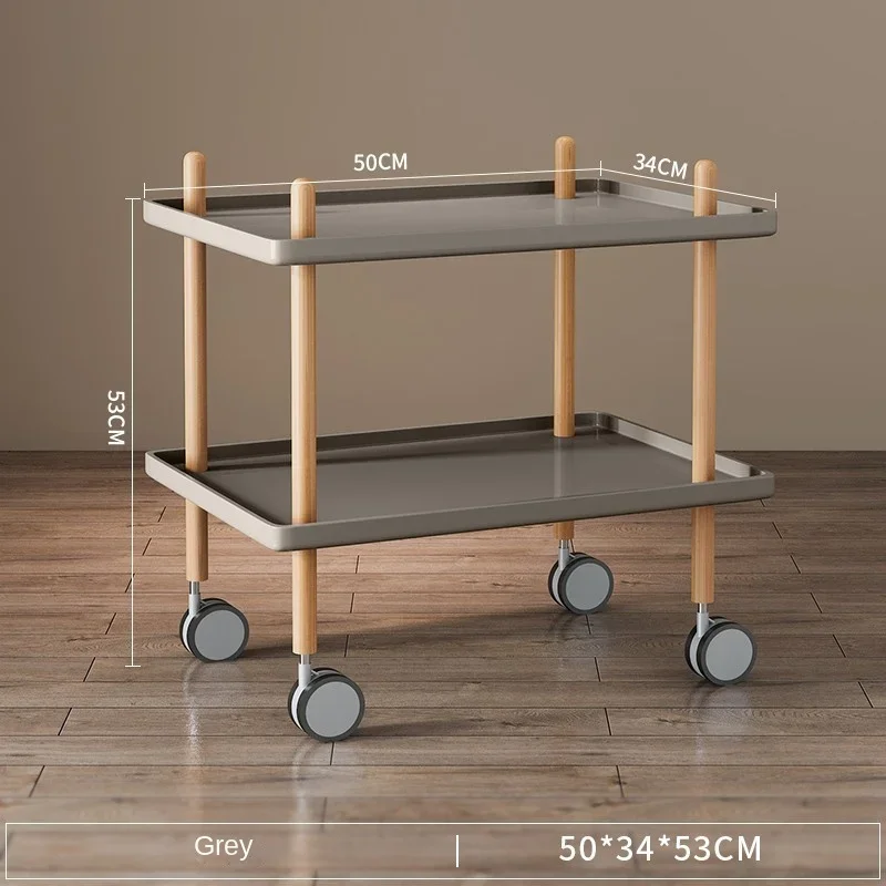 Storage Rack Small Cart Mobile Sofa Bedside Table Minimalist Mini Solid Wood Edge Corner Table