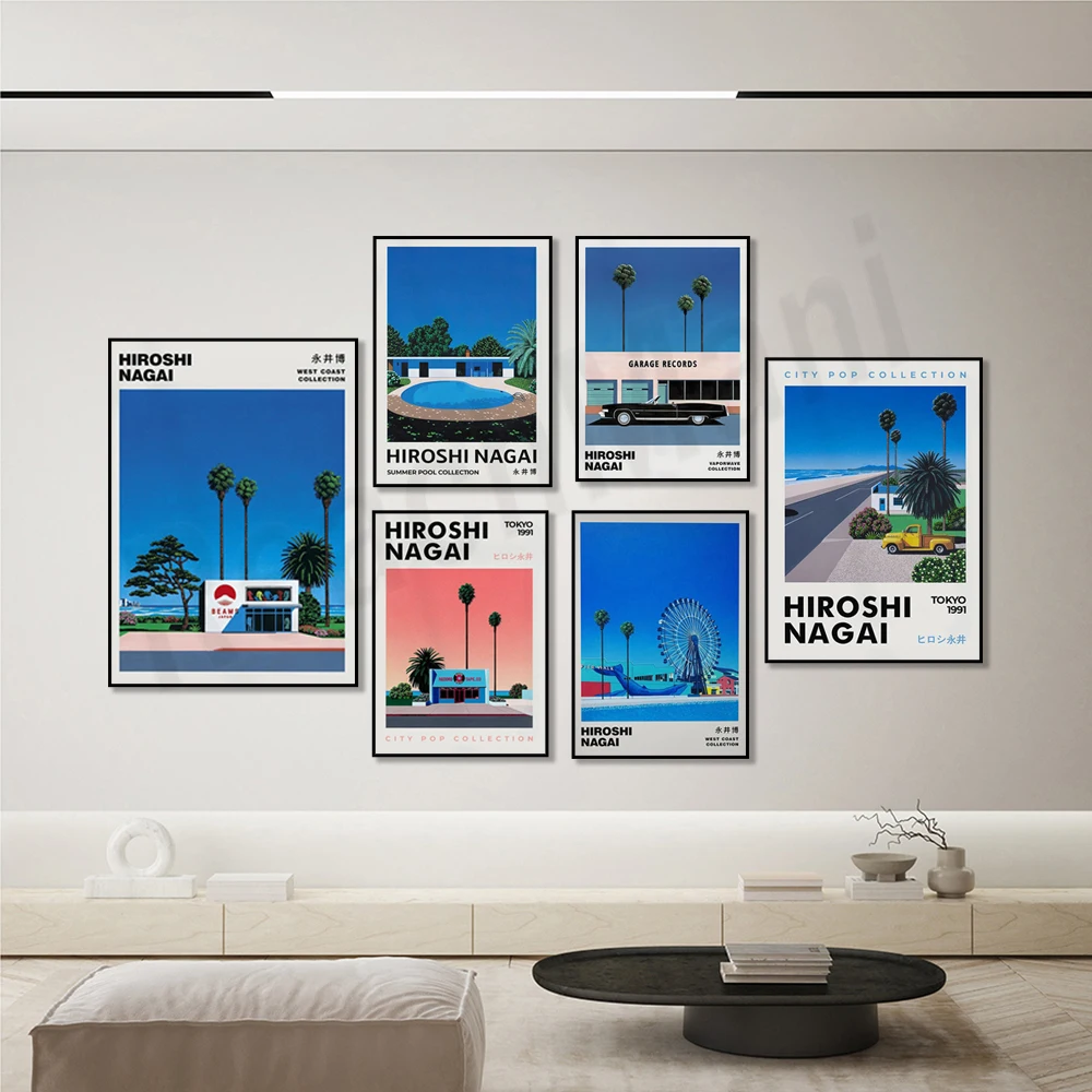 AISHITERU HAGUSHITE. ポップアート Autumn Hiroshi Nagai Poster, Fall Seasonal Landscape Art, Japanese