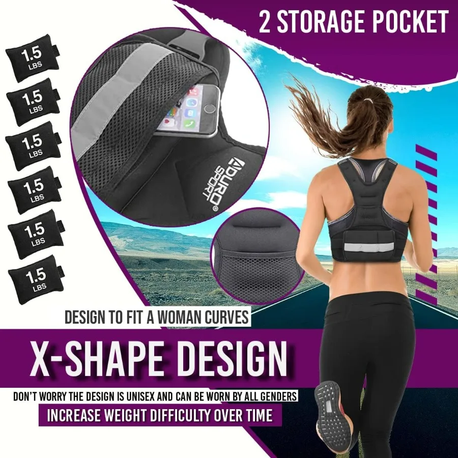 Adjustable Weighted Vest Workout Equipment, 11-20lbs Body Weight Vest for Men, Women, Kids