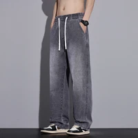 Vêtements pour hommes pantalons à jambes larges Baggy jean Streetwear droit mode Denim pantalon Y2k Vintage lavé taille élastique homme pantalon 5