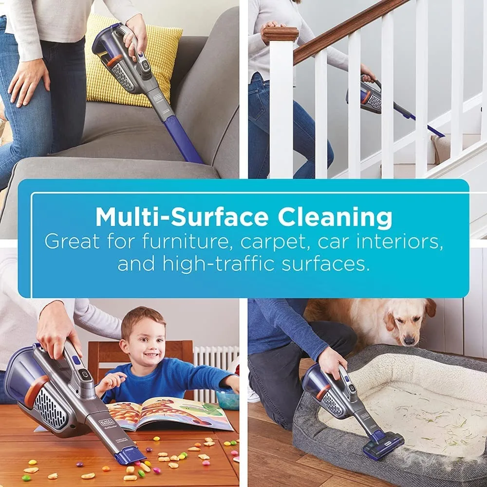 Black & Decker Cordless Rechargeable Multi-Surface Floor Sweeper in Grey