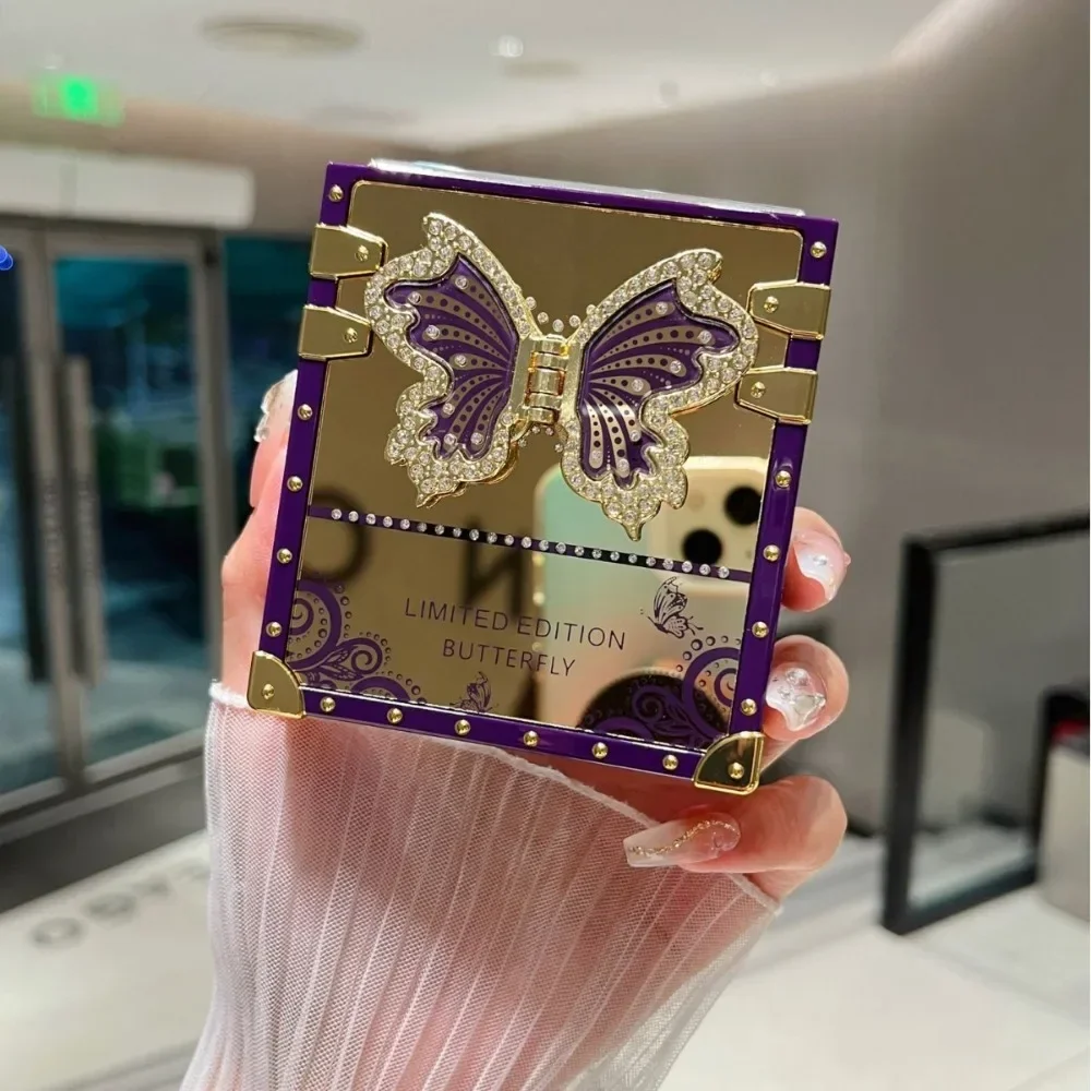 Luxury Bling Glitter Butterfly Stand Cover - Cute Square Phone Case