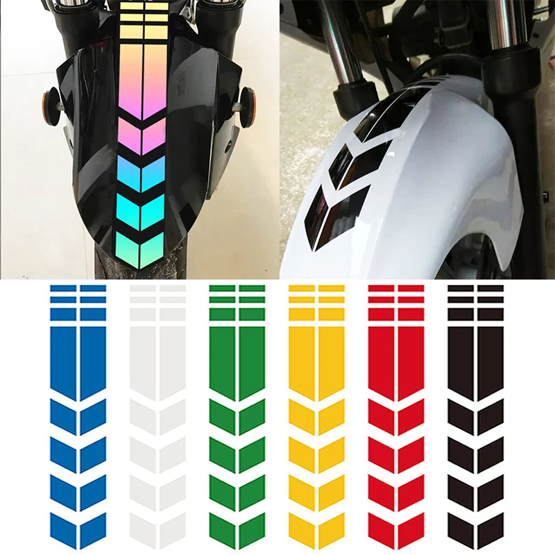 Motorcycle Arrow Stripe Stickers Fender Paste Waterproof Oilproof Reflective Universal Motorbike Tape Decal Decal Accessories universal motorcycle motorbike tube tax disc cylindrical holder frame real waterproof accessories tools easy to install durable