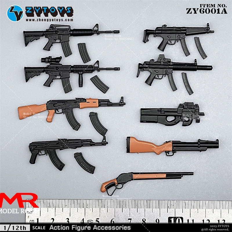 ZYTOYS ZY6001 ZY6002 ZY6003 ZY6008 1/12 Skala MP5 M4 AK47 P90 M1887 Soldat Gun Modell Szene Requisiten Fit 6'' Action Figur Körper – Detail 20