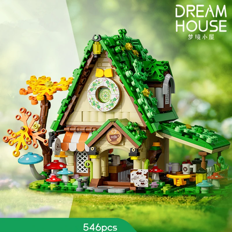Dream House Fiaba Cafe Giardini Foresta Cottage Building Blocks Modello Classico Mini Mattoni Set Kit Per Bambini