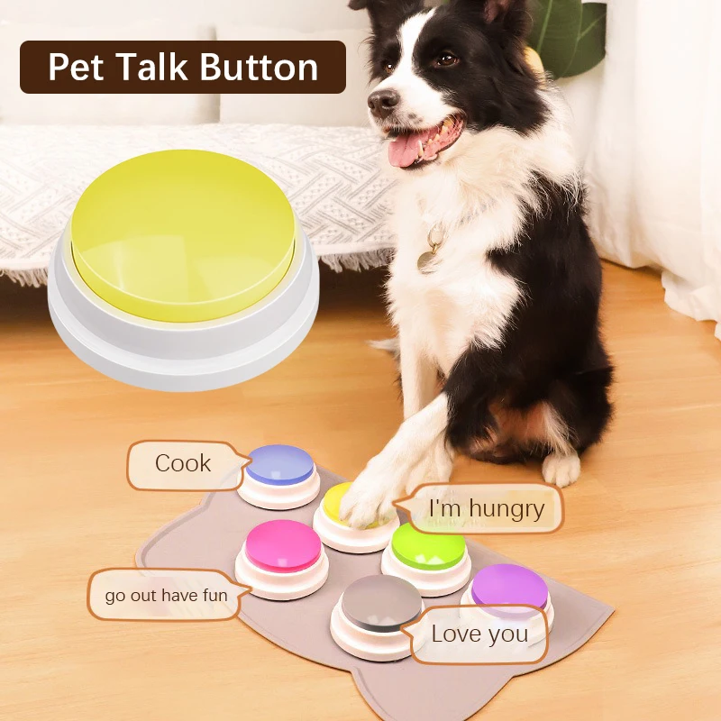 Pet Communication Button Cat Dog Voice Toy Push Trainer Recording Squeeze Box Easy Press for Clear Sound Quality Pet Supplies, pet toys, cat toy