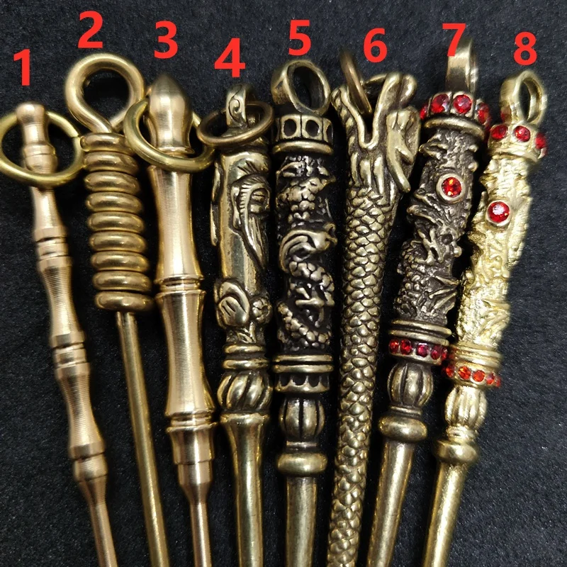 Mini Spoon Charms Retro Brass Shovel Spoon Crevice cleaning tool Pendant KeyChain Dangles Bag Hanging Necklace Accessories Charm