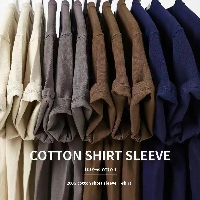 Men's Cotton Summer T-Shirt Loose Bottoming Shirt Teenage Mens pajamas Tops Casual Short-Sleeved T-Shirt Japanese Men's Clothing