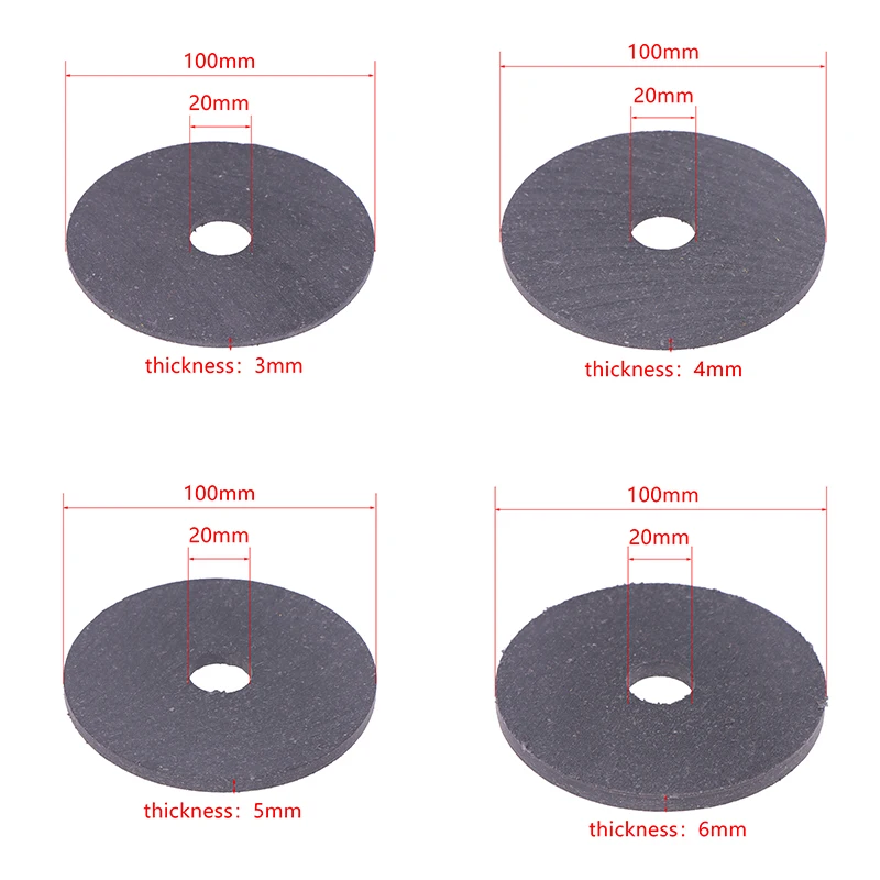 내마모성 클러치 디스크용 원형 마찰 패드 1개, 외경 100mm, 내경 20mm, 두께 3/4/5/6mm