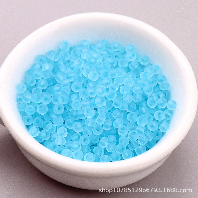 Glass seed beads 150pcs 3mm Transparent Frosted Glass Bead 8/0 Loose Spaced Seed Beads