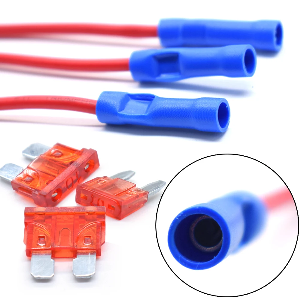 12V Small Medium Car Fuse Add-a-circuit TAP Adapter Holder Micro/Mini/Standard 10A Blade Fuses For Toyota VW Hyundai KIA Renault
