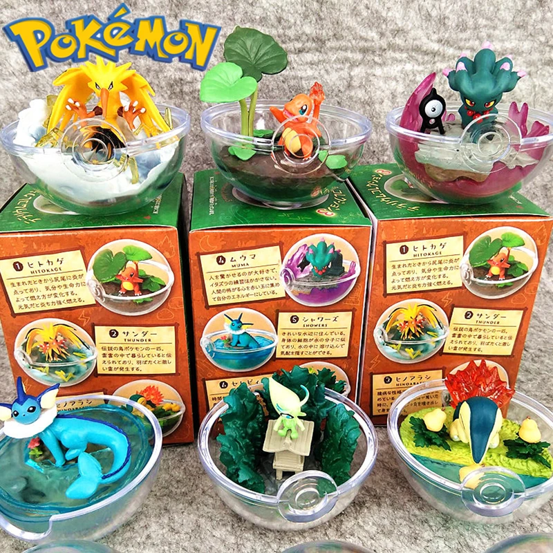 

Модель покемона, прозрачная миниатюрная сцена, милая детская игрушка 4-го поколения Vaporeon, кукла чармандер