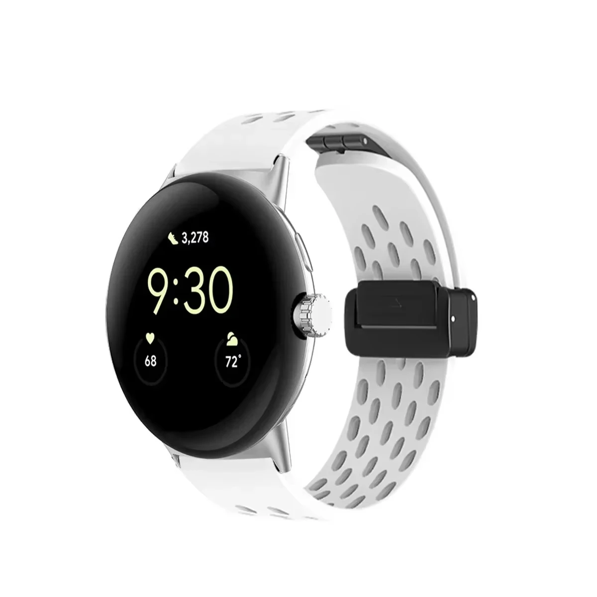 Silicone Magnetic Bracelet for Pixel Watch 41mm - Sporty Smartwatch Band Accessory