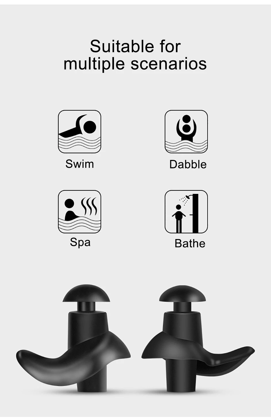 Sommer Schwimmen Ohrstöpsel/Nasen Clip Set Silikon Wasserdicht Schlaf Anti-lärm Ohrstöpsel Tauchen Outdoor Wasser Sport Zubehör – Detail 2