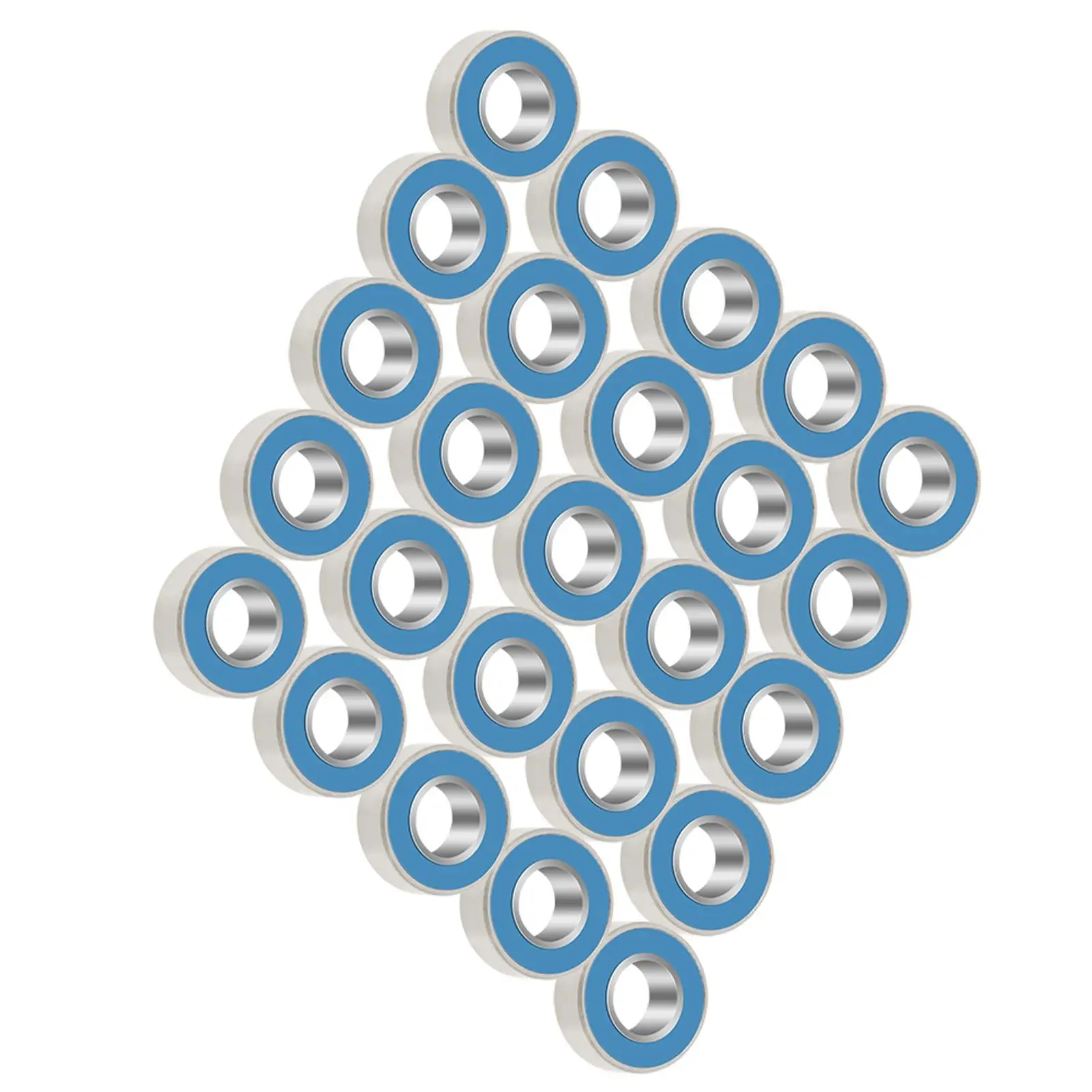 25Pcs MR115-2RS Miniature Steel Ball Bearings, Rubber Sealed, 5x11x4mm-High Precision Blue Bearings
