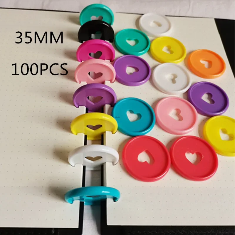 Plastic binding ring 100PCS book binding button mushroom hole clip ring notepad loose-leaf coil disc buckle