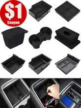  YZ For Tesla Model 3 Model Y 2021 2022 Accessories Storage Box Center Armrest Hidden Box Cup Holder Interior Accessories 