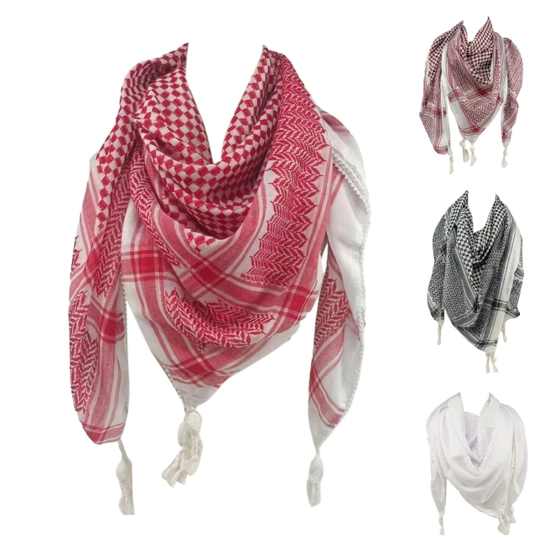 

Lattice Pattern Keffiyeh Headscarf Arab Kerchief for Outdoor Adventures Dropship