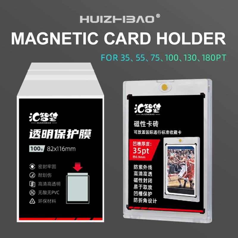 5-Pack Magnetic Card Holders - For 35PT To 360PT Trading Cards, Acid-Free, UV Protected