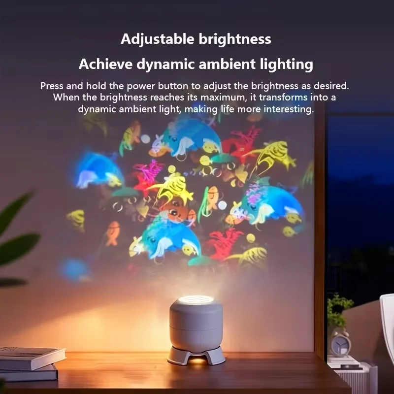 LED 해양 프로젝터 조명, 360 ° 회전식 다이나믹 야간 조명, USB 전원 주변등, 게임 및 거실용 장식 조명