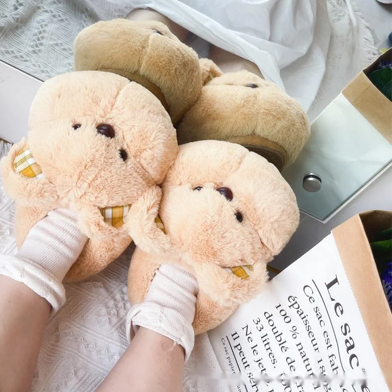 Lady Plysch Fleece Stängd Tå Höst Vinter Sovrum Inomhus Vadderade termiska halkfria maskintvättbara husskor_voghion.com