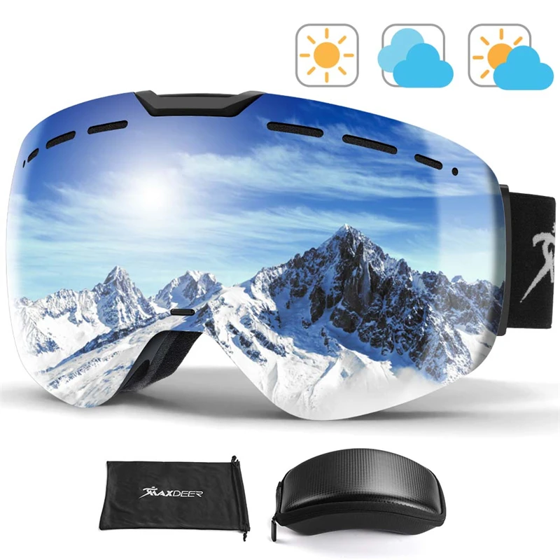 

Ski Goggles Men Women Snowboard Glasses Magnetic Double Layers Lens Anti-fog UV400 Protection OTG Snow Goggles Skiing Eyewear