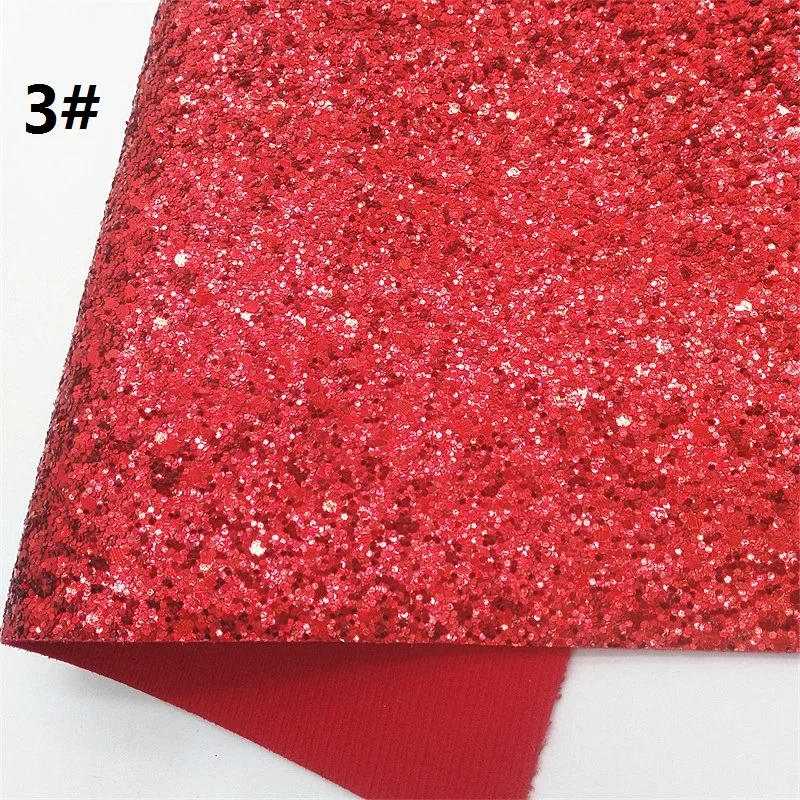 Leather Fabric Mini Roll 30X134CM or 21X29CM Chunky Glitter Leather Faux Leather Soft Felt Backing For Making Bows DIY