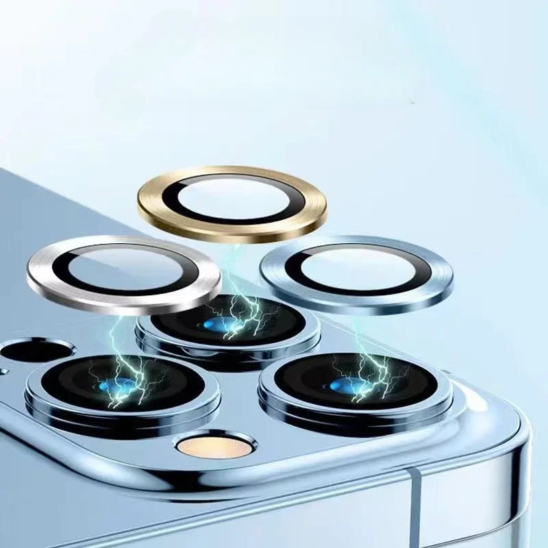 Enhanced Camera Protector Glass with Metal Ring Protective Cap Case
