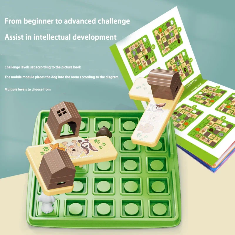 Children Dog Catching Game Educational Toy Intellectual Puzzle Toys Board Games Logical Thinking Toys Kids Shape Matching Gifts 3