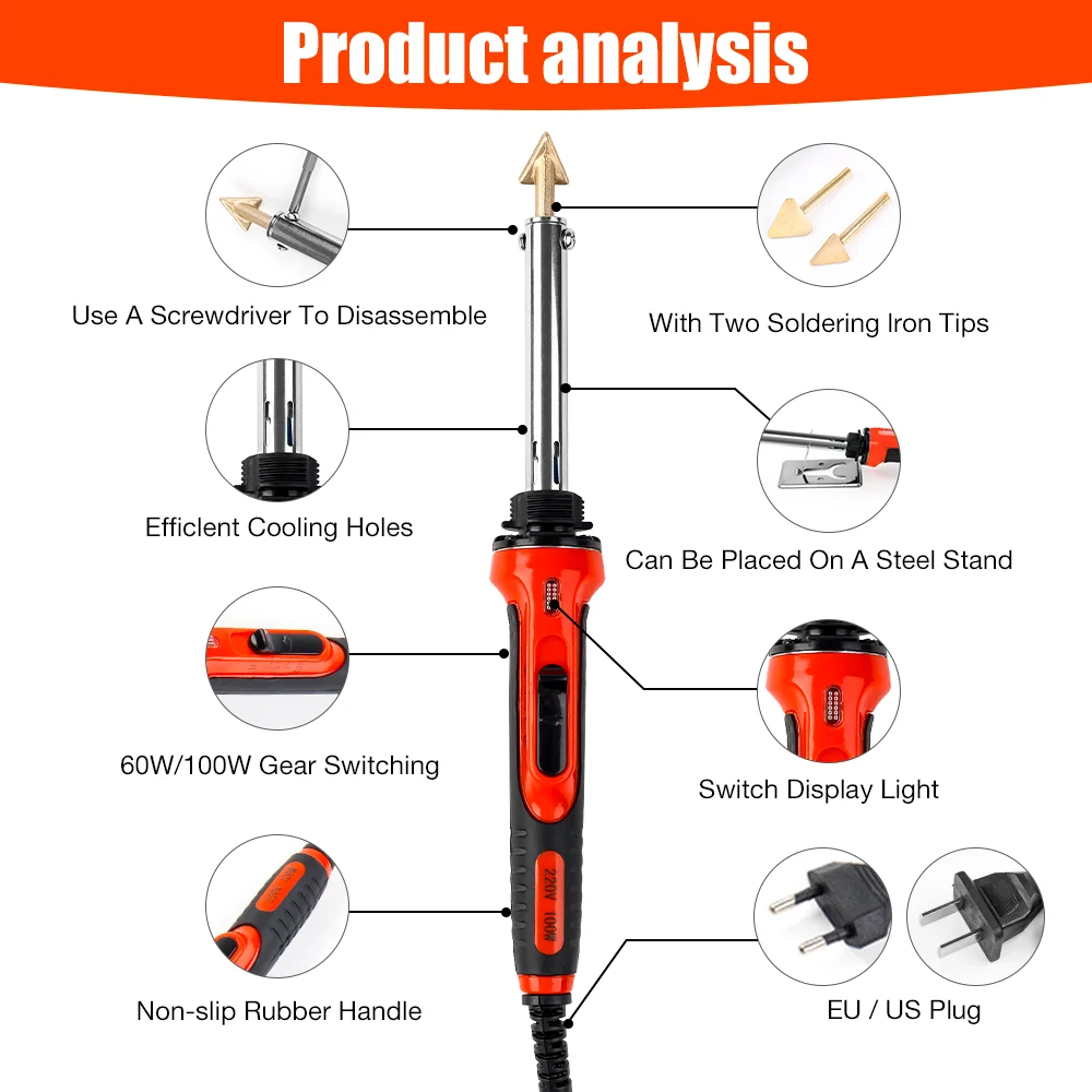 Car Bumper Repair Soldering Iron Kit Adjustable Temperature Welding Rework Station Welding Machine Repair Ironing Tool 50W/100W soldering iron