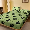 1 Cartoon Cute animal cat printed matte Fitted Sheet, bedroom printed bed cover, bedding (excluding pillowcases) 1