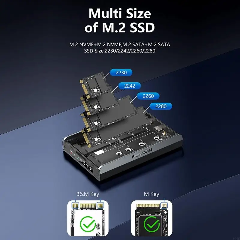 충격 방지 보호 이중 프로토콜 NVMe RAID0 1 드라이브 인클로저 보안 K92C