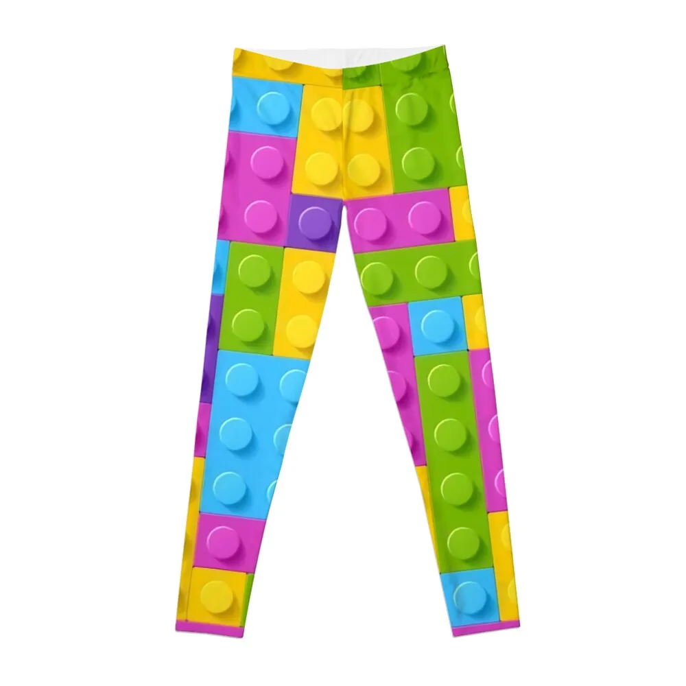 

Pastel Colorful Building brick pattern Leggings fitness set gym sport pants Womens Leggings