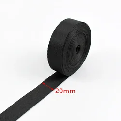 Black Nylon Webbing Tape for Bags, Straps, Ribbons, and Decorations - 5M 10 - 100mm (Black - 20mm)
